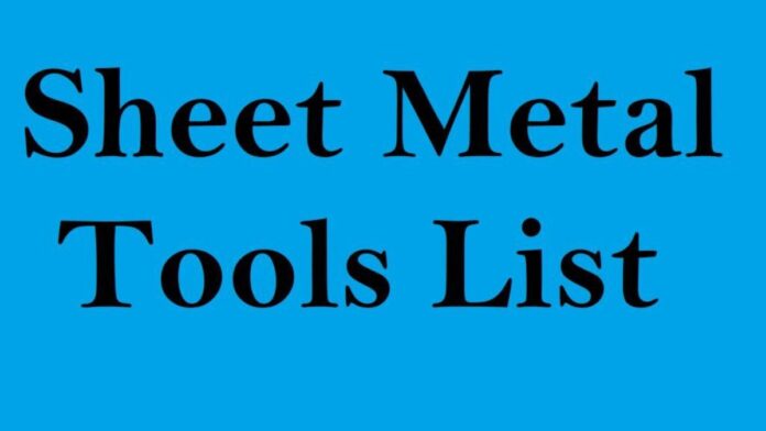 Sheet Metal Tools List